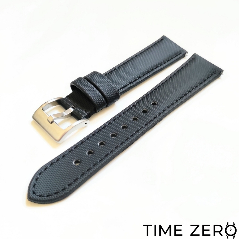 New Black Sailcloth Watch Strap (The Regatta Collection)